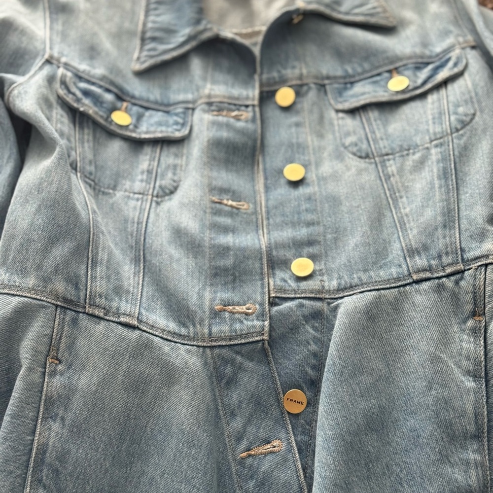 Frame flounce hem denim jacket - Picture 6 of 7